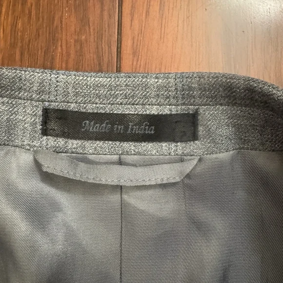 Lauren Ralph Lauren Blazer Men Size:46L Gray Plaid Silk Wool Blend 2 Vents